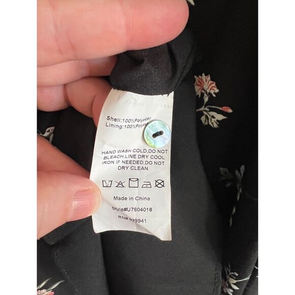 NWT Suzanne Betro Black Floral Whimsigoth Dress Dark Fairy Cottagecore Dress 1X - Picture 5 of 8